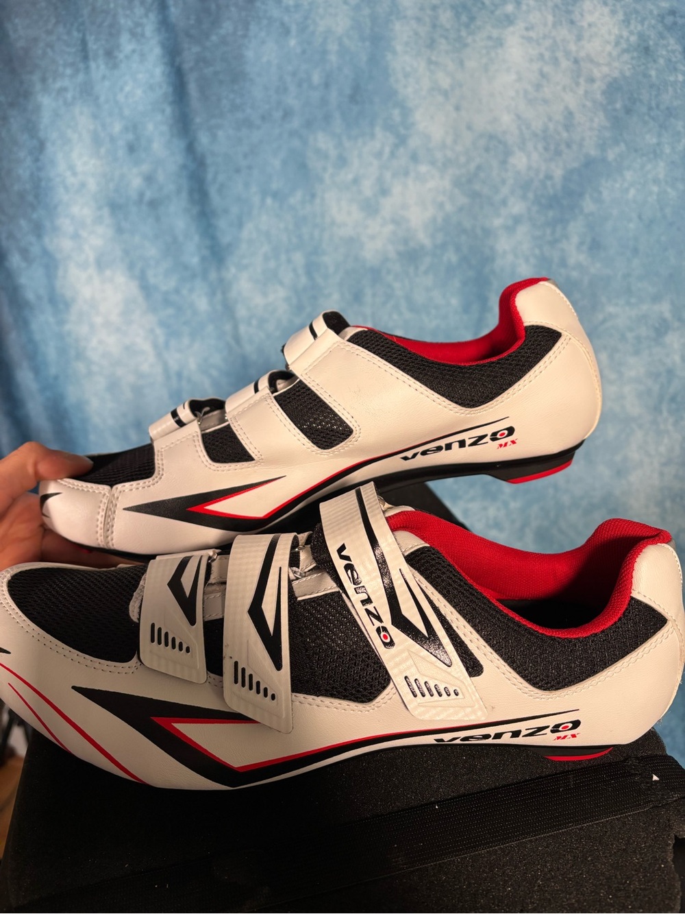 Venzo XR Cycling Shoes MENS EU 46 / US 11 White Black Red